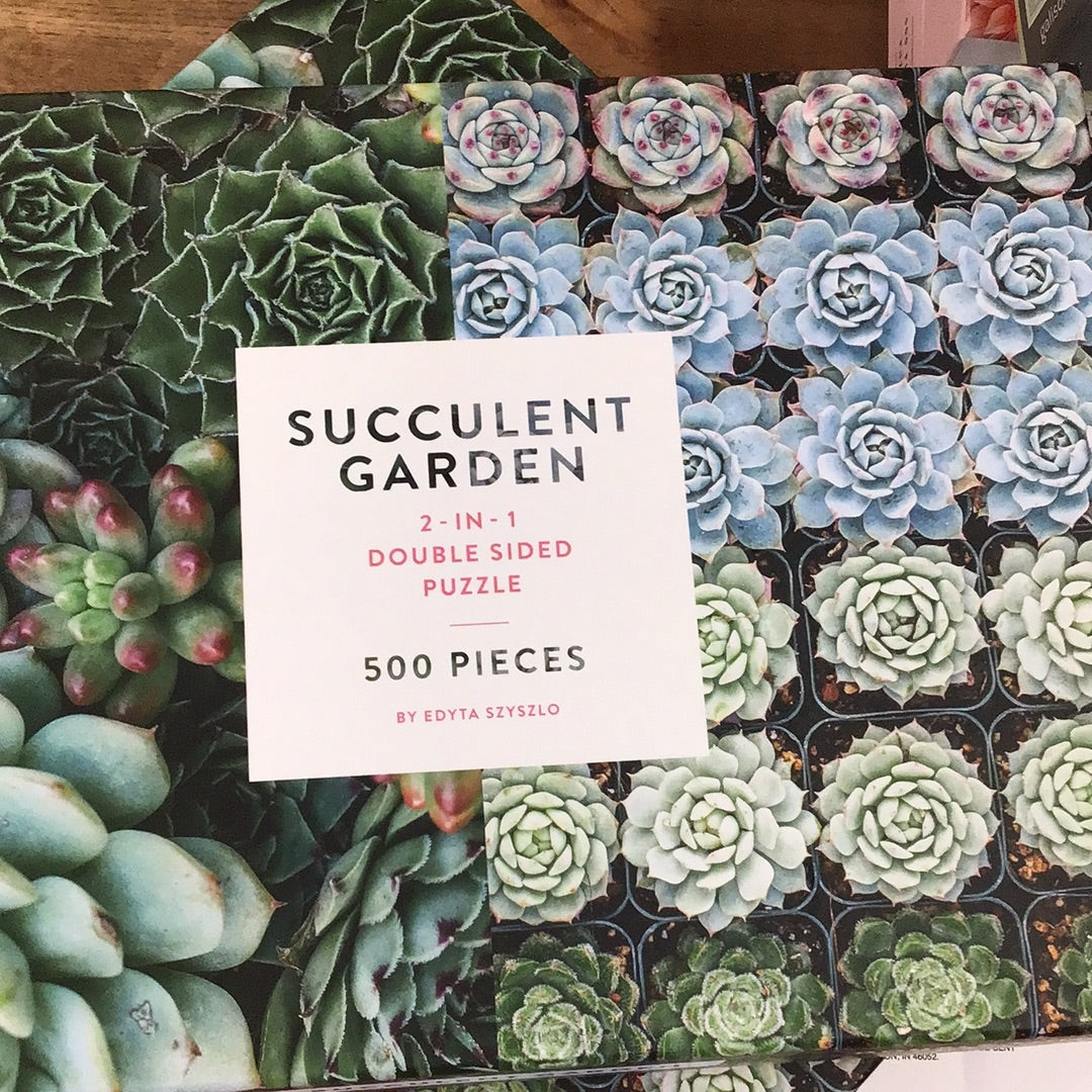 Succulent Garden Double Sided Puzzle